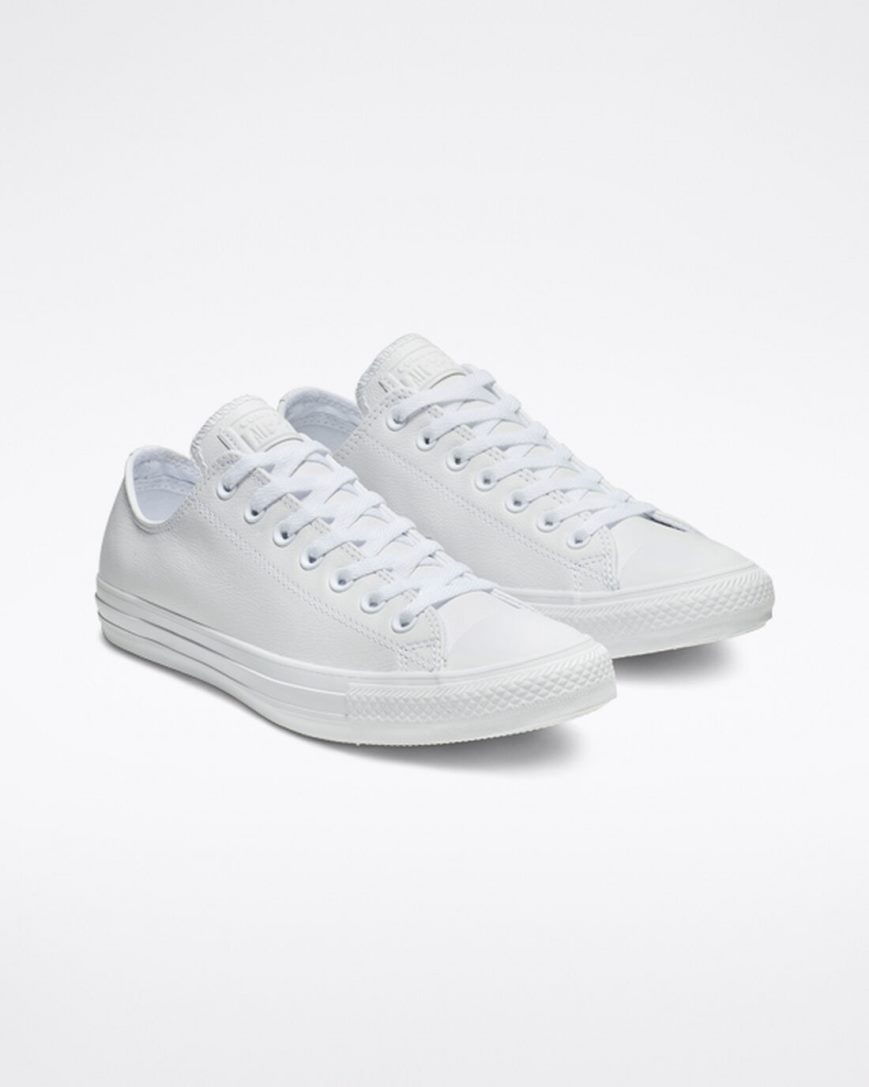 Tenisky Nizke Converse Chuck Taylor All Star Kozene Panske Biele | SK EZCDO7